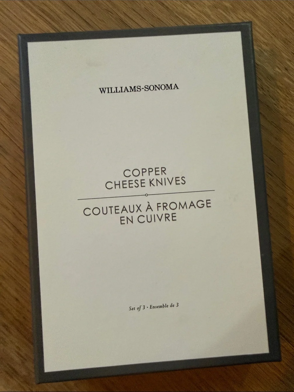 Williams-Sonoma Copper Cheese Knives - Copper and White Box
